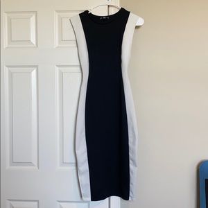 Zara black and white sleeveless dress